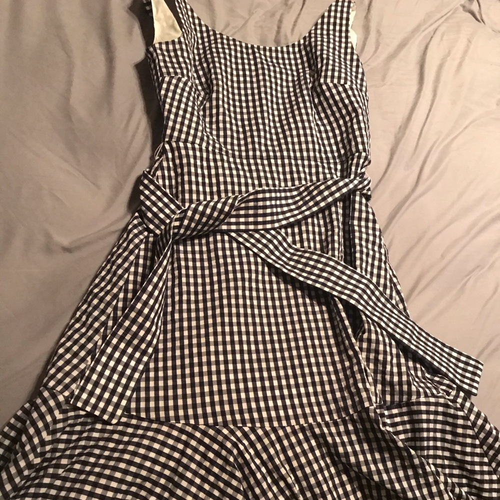 J. Crew Ruffled Gingham Midi Dress